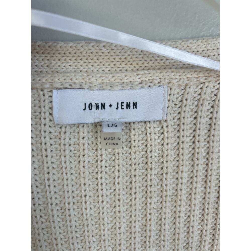 Evereve John + Jenn Women’s Livy Colorblock Cardigan Blue Chunky Knit Academia L - Picture 9 of 12